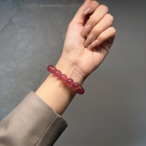 Cristal | Bracelet en quartz fraise cerise