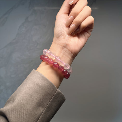 Cristal | Bracelet en quartz fraise cerise