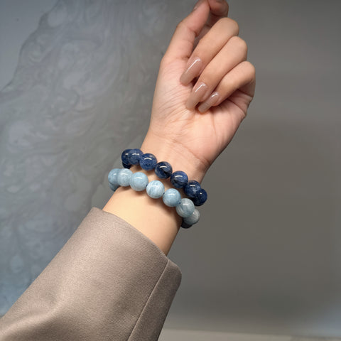 Cristal | Bracelet en lapis-lazuli bleu ciel et blanc 01