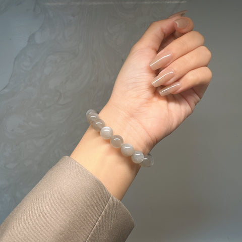 Cristal | Bracelet en pierre de lune argentée