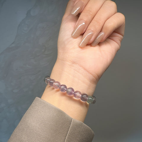 Cristal | Bracelet en fluorite violet-vert