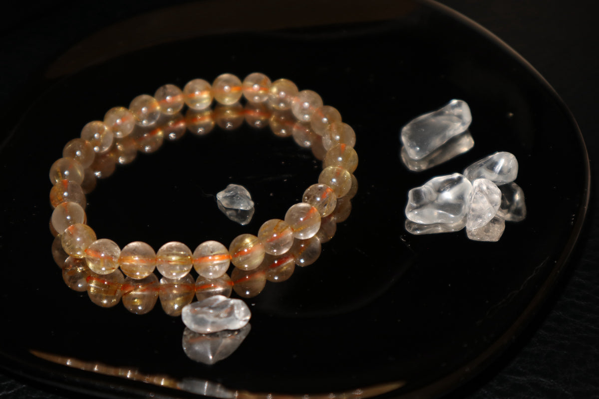 Cristal | Bracelet en cristal de titane doré