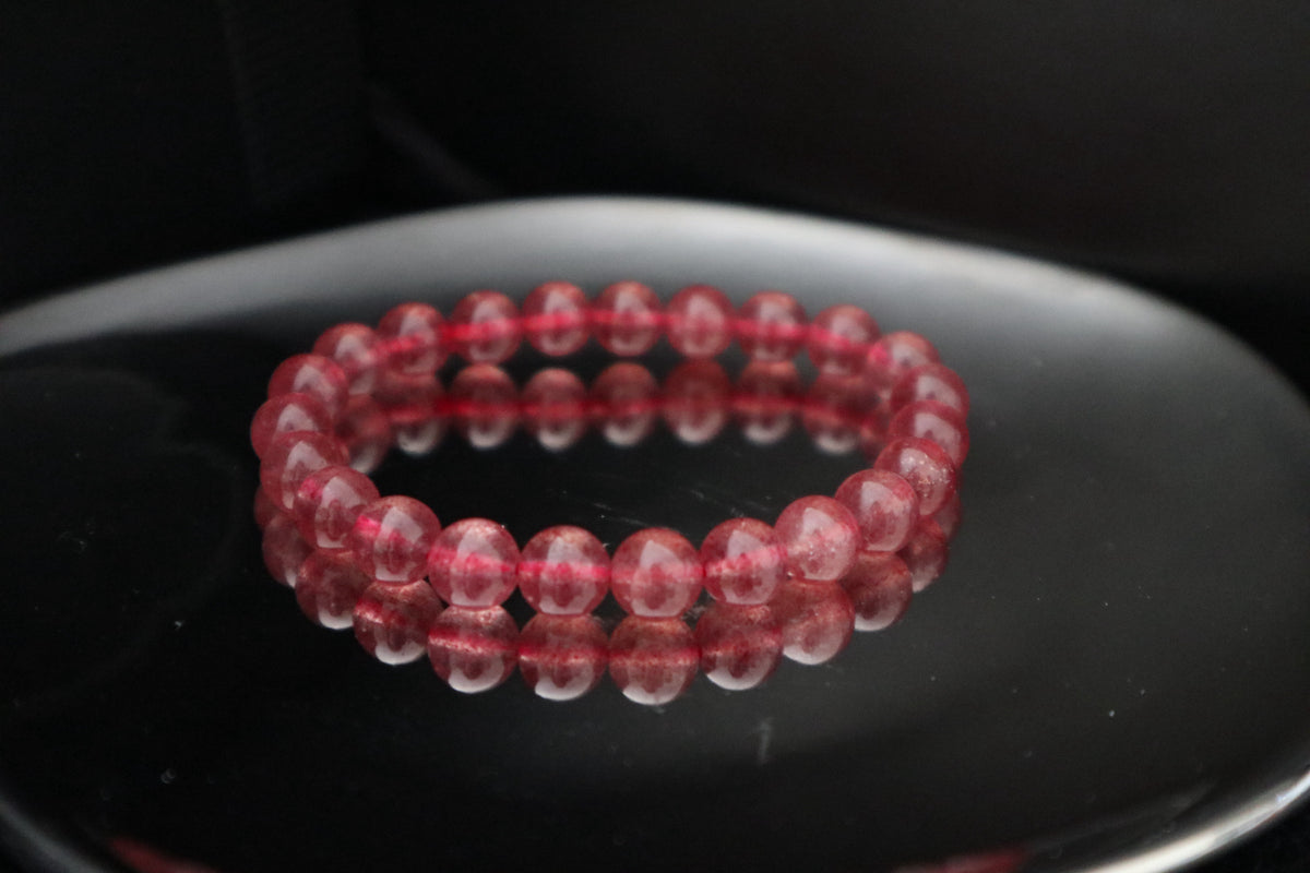 Cristal | Bracelet en quartz fraise rouge san