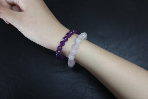 Cristal | Bracelet en cristal de quartz violet crème