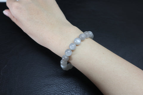 Cristal | Bracelet en pierre de lune argentée