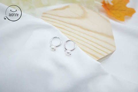 Alorire | Perle Condensée-Boucles d'oreilles femmes en argent 925 pas chers